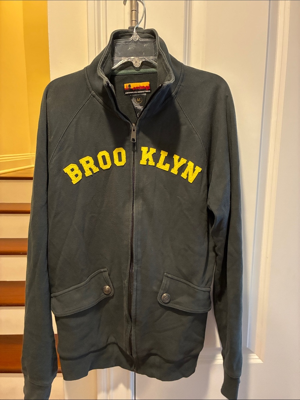 Brooklyn Industries Men’s Sz Medium Appliqué Full-Zip Jacket - Dark Green